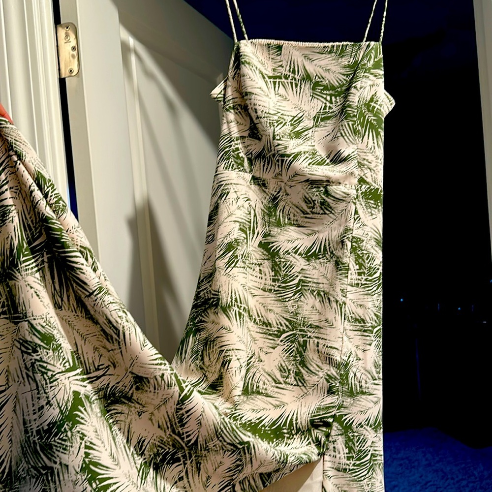 Palm Summer Dress Open Back